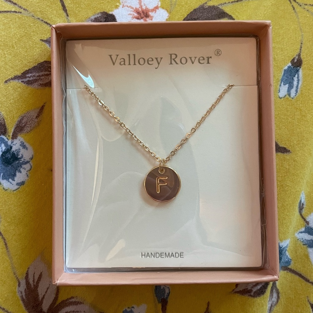 Dainty Gold F Initial Necklace